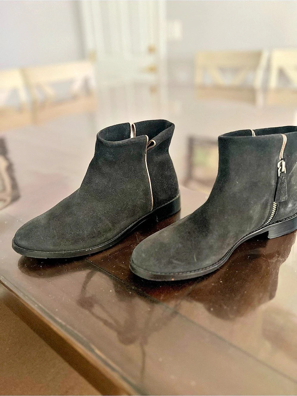 Johnston & Murphy Braelyn Suede Ankle Boot Boots Black US 7 M